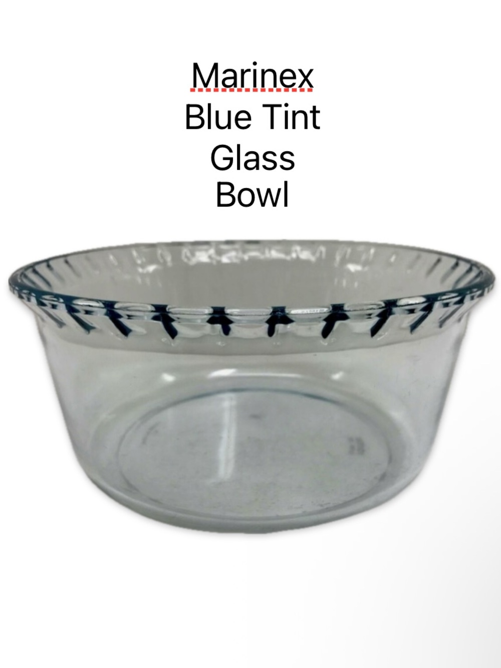 Marinex Brazil Blue Tint Clear Glass 8.5" Casserole Mixing Baking Serving Bowl